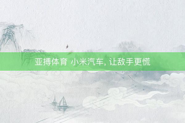 亚搏体育 小米汽车, 让敌手更慌